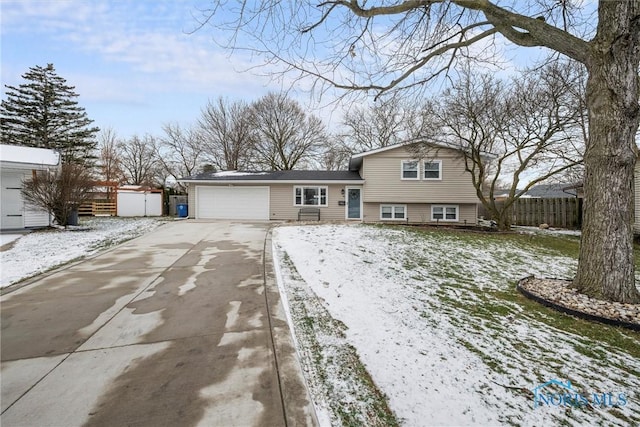 tri-level home with a garage