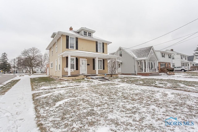 view of front of home with a porch