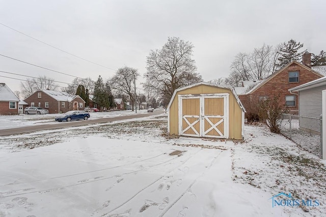 view of snow covered structure