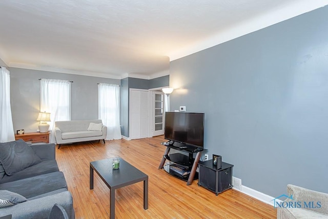 living room featuring hardwood / wood-style floors