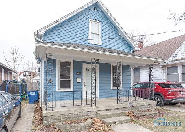 bungalow-style house with a porch