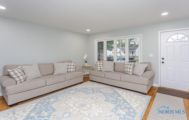 living room featuring hardwood / wood-style flooring