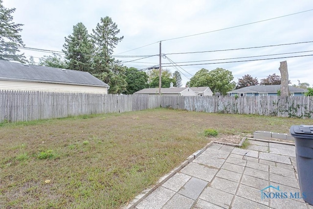 view of yard with a patio area