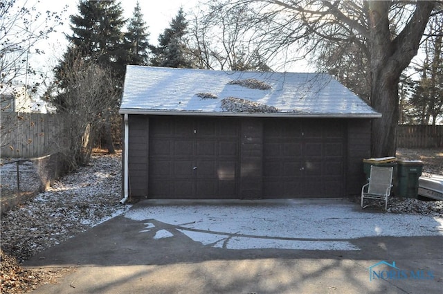 view of garage