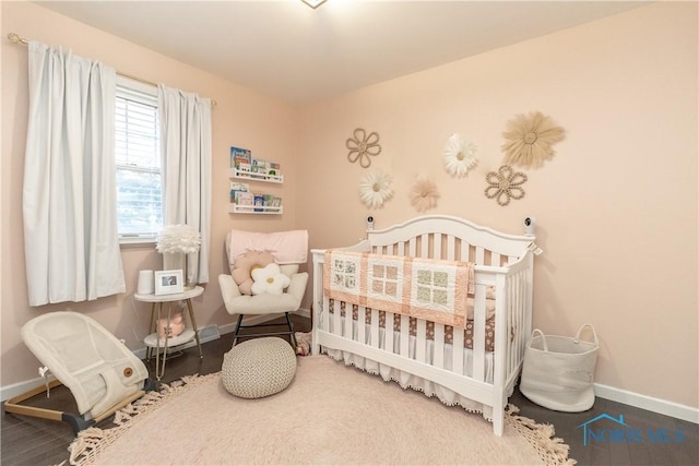 bedroom with a crib