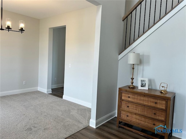 interior space featuring an inviting chandelier