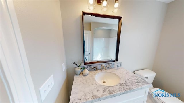 bathroom with toilet and vanity