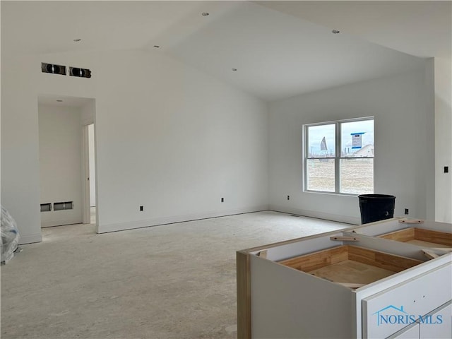 interior space with vaulted ceiling