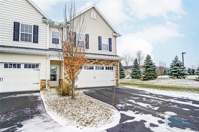 view of front of house with a garage