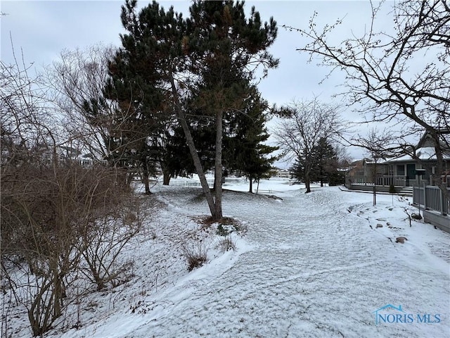 view of snowy yard