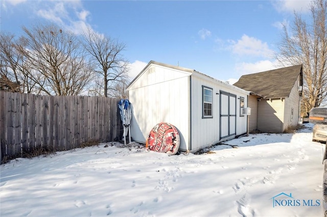 view of snow covered structure