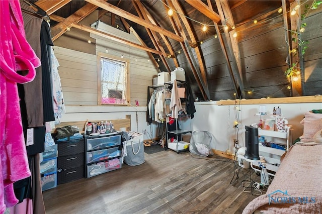 view of unfinished attic