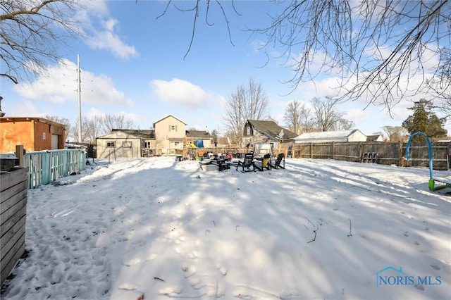 view of snowy yard