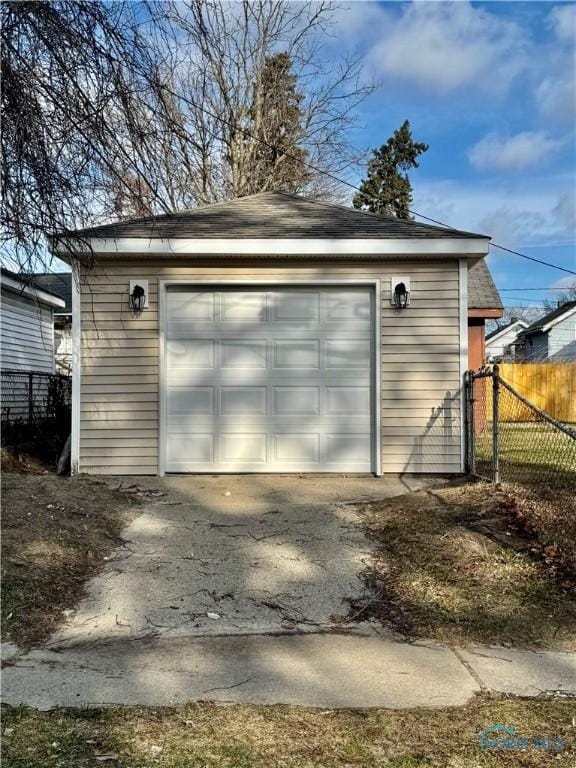 view of garage