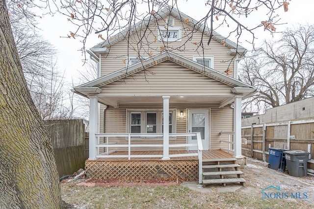 bungalow with covered porch