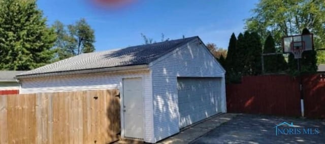 view of garage