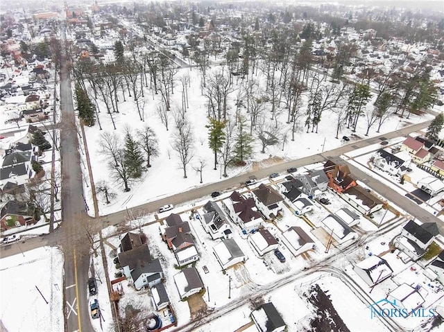 view of snowy aerial view