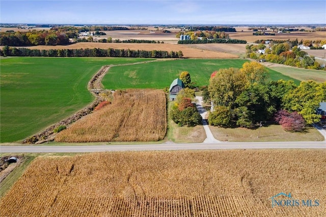 bird's eye view featuring a rural view