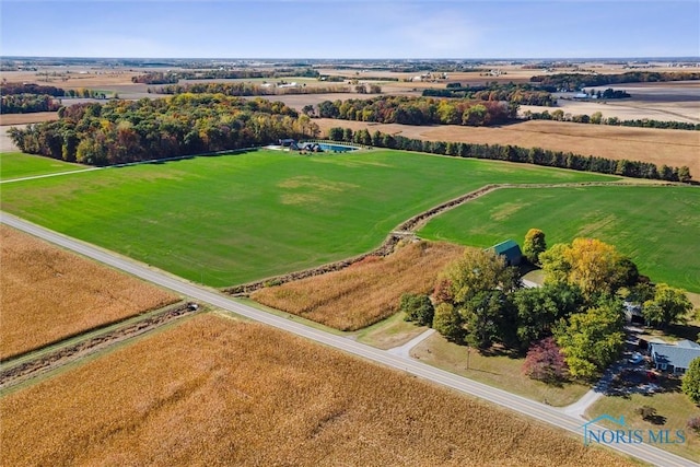 bird's eye view featuring a rural view