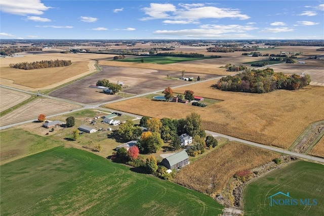 bird's eye view featuring a rural view