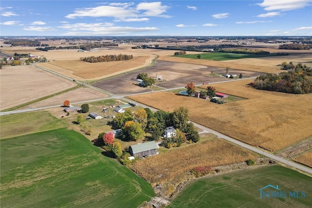 drone / aerial view featuring a rural view