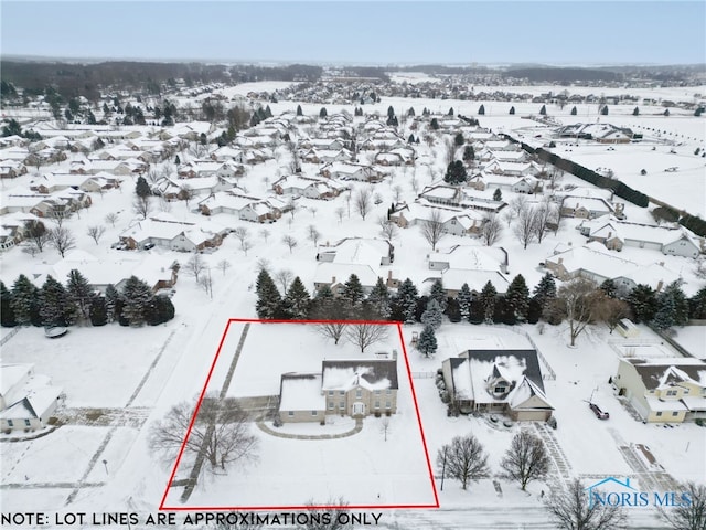 view of snowy aerial view