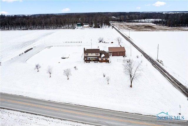 view of snowy aerial view