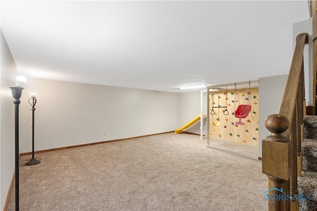 basement featuring carpet floors