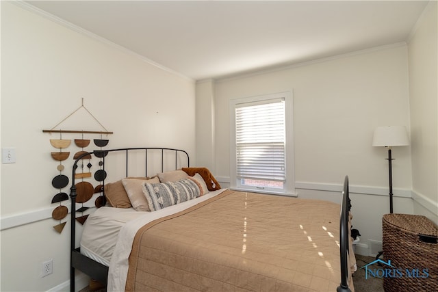 bedroom featuring ornamental molding