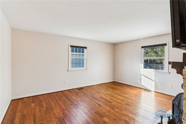 interior space with hardwood / wood-style floors