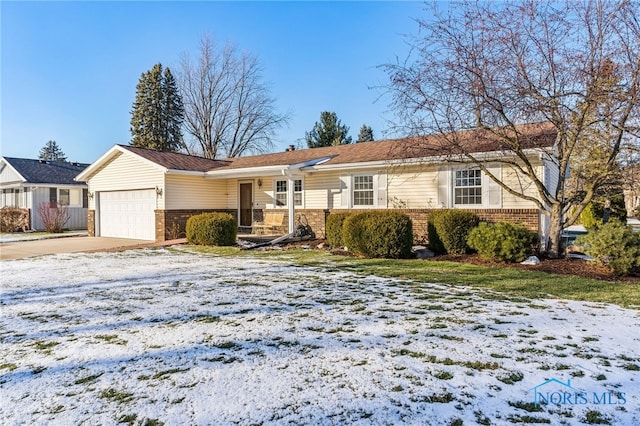 single story home with a garage