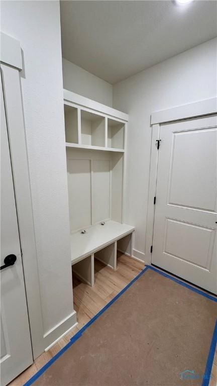 mudroom featuring light hardwood / wood-style floors