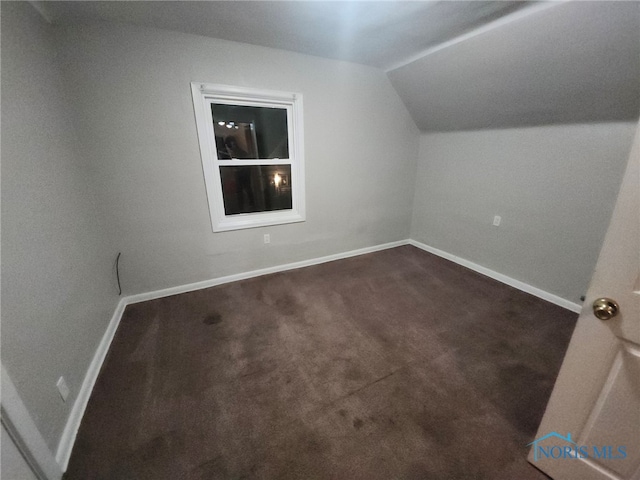 additional living space with carpet floors and lofted ceiling