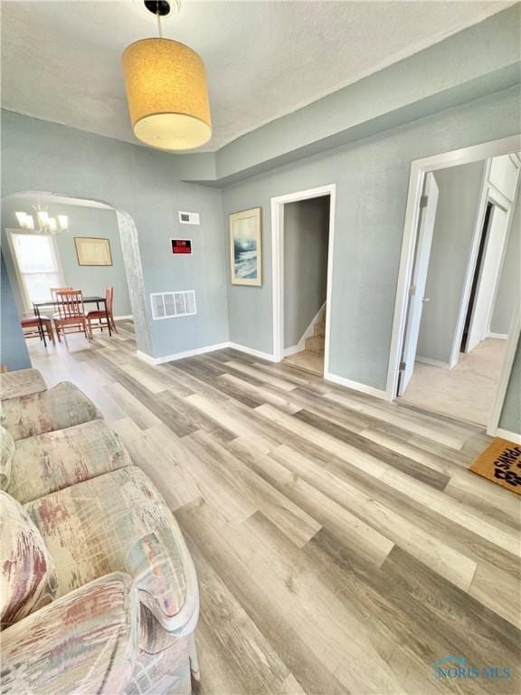 living room with wood-type flooring