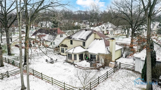 view of snowy aerial view