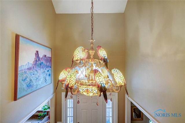 room details with a notable chandelier