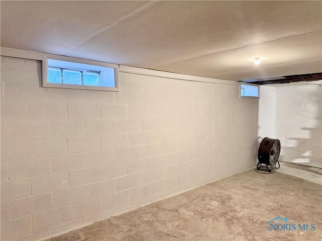 basement with plenty of natural light