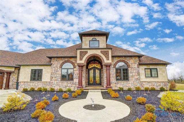 view of front of property with french doors