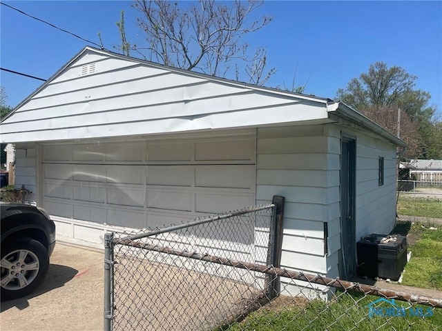 view of garage