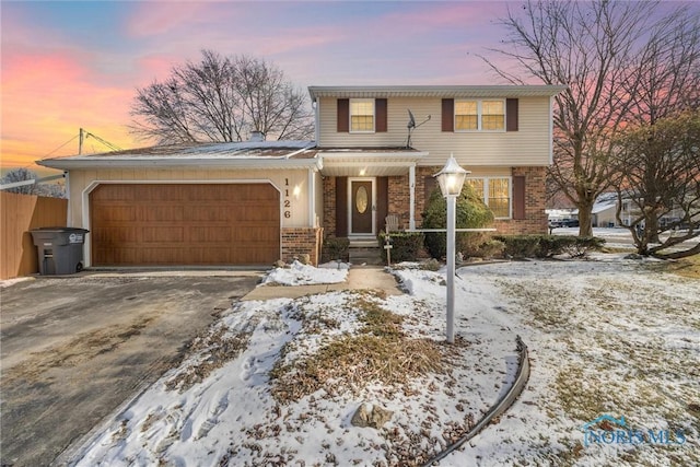 view of property featuring a garage