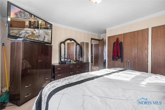 bedroom featuring ornamental molding