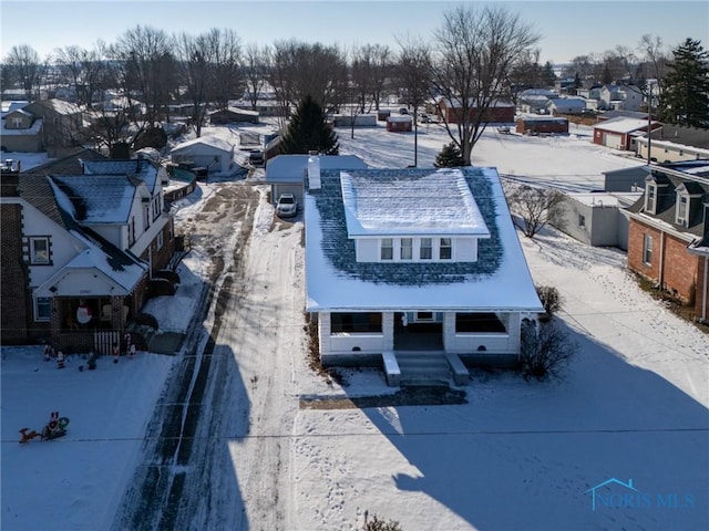 view of snowy aerial view