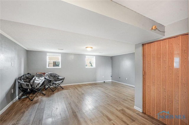 unfurnished room featuring light wood-type flooring