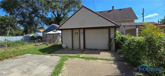 view of garage