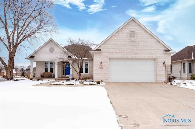 front facade with a garage