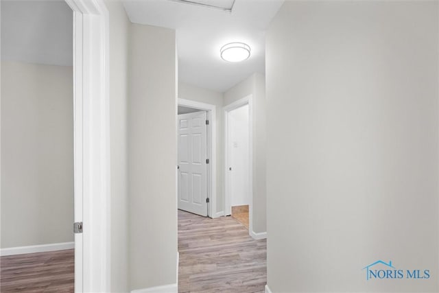 hall featuring light hardwood / wood-style flooring