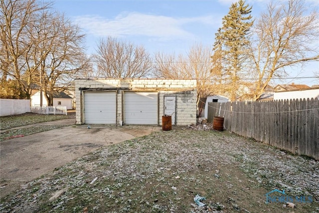 view of garage