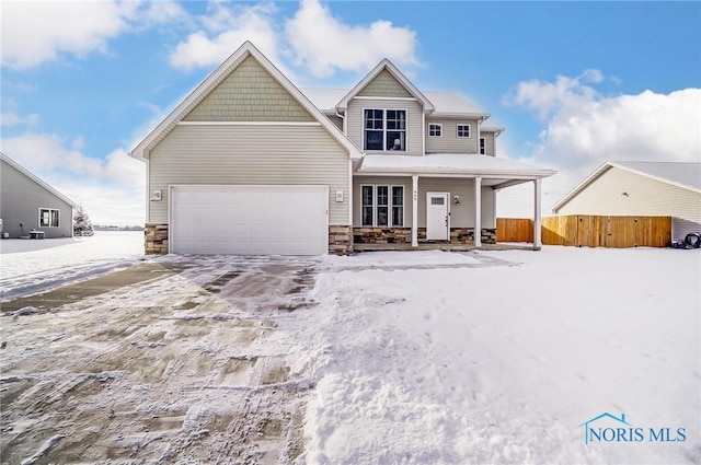 view of front of property with a porch