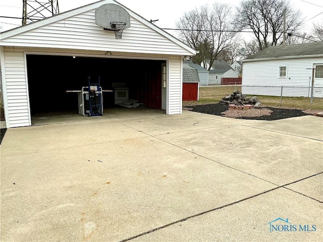 view of garage