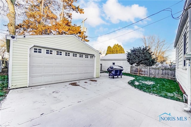 view of garage